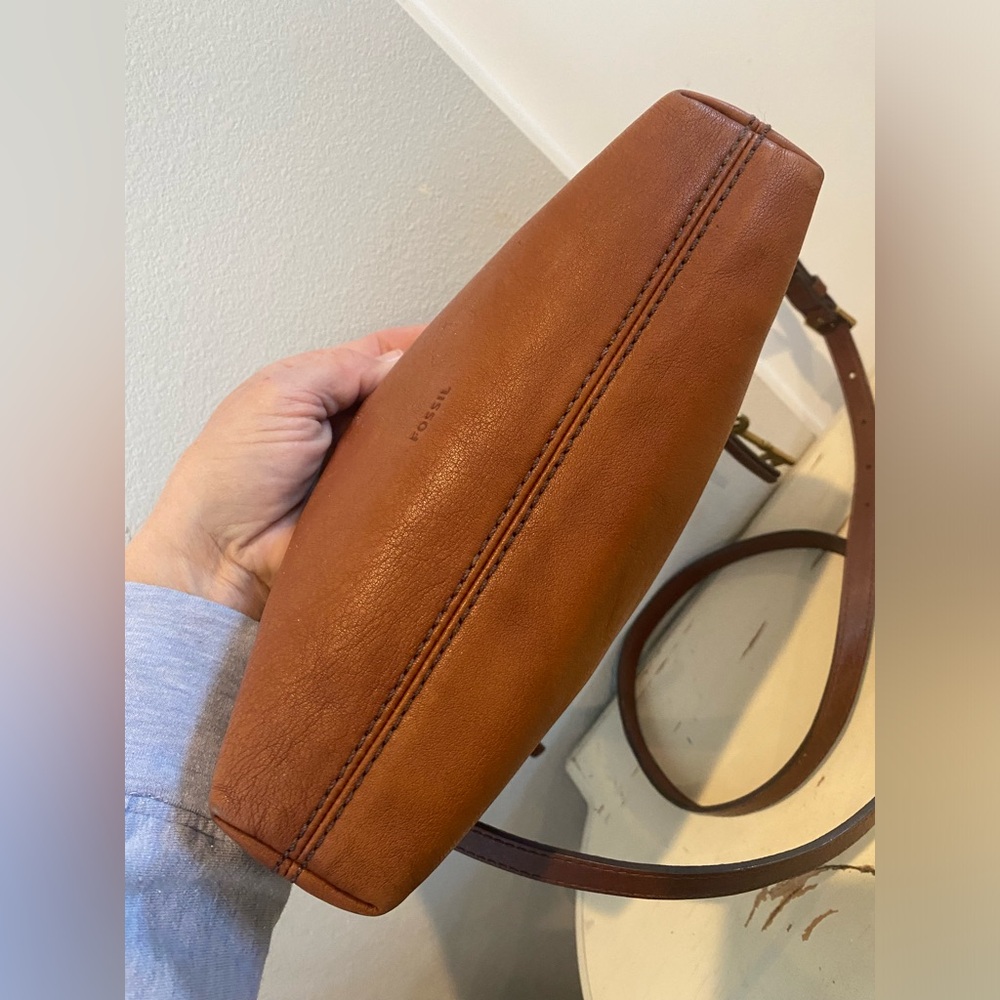 Brown Leather Crossbody Bag by Fossil - Picture 7 of 10